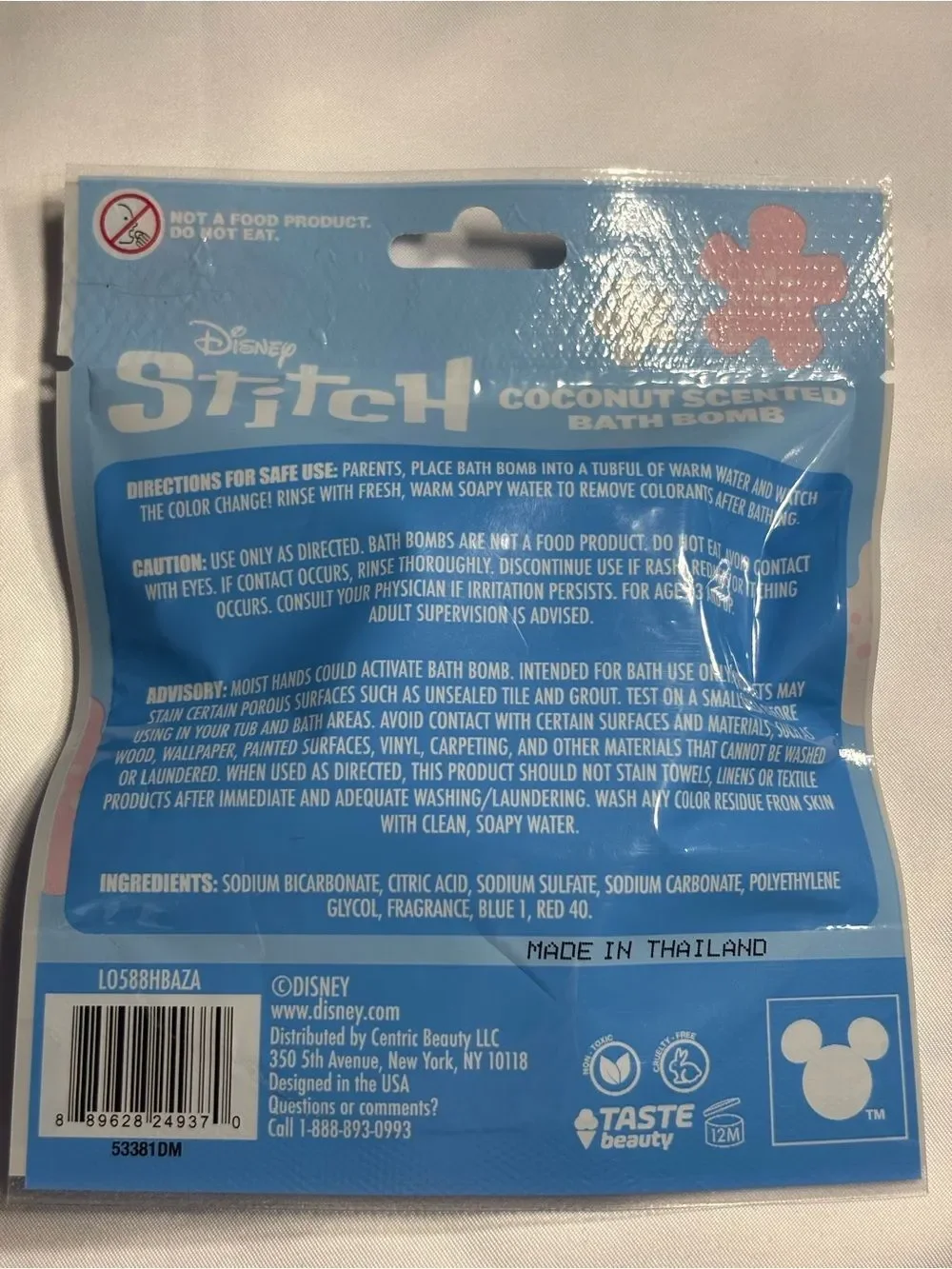 3 New Disney Stitch Bundle Bath Bomb, Nail Set & Figure - Blue